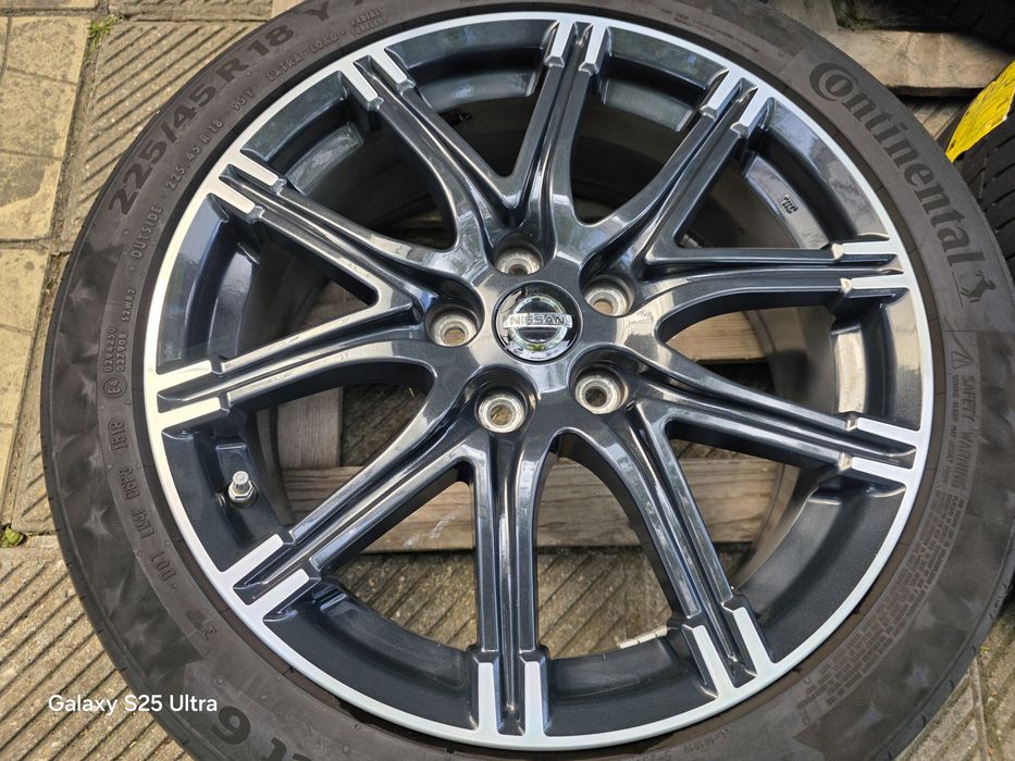 Лети джанти 18ки 5х114.3 Nissan + летни гуми 225/45/18