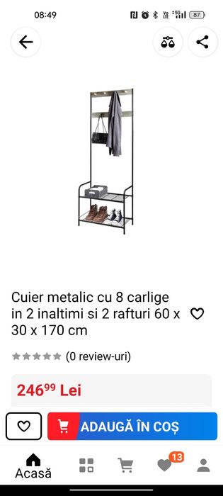 Vand cuier nou in cutie / oglinda baie