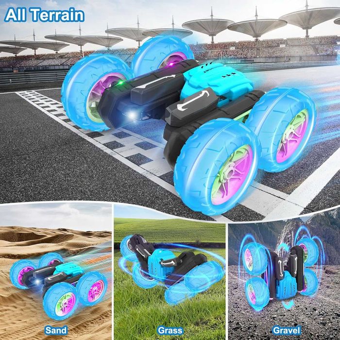 Immver каскадьорска кола за деца 2,4 Ghz радиоуправляема , синя