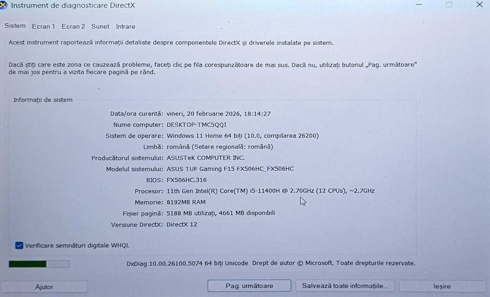 Laptop Asus F15 RTX 3050 4GB (Ag8 Tudor1/B74467) – Garantie 2 Ani