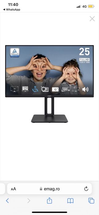 Monitor LCD MSI Pro MP251P, 24.5 inch