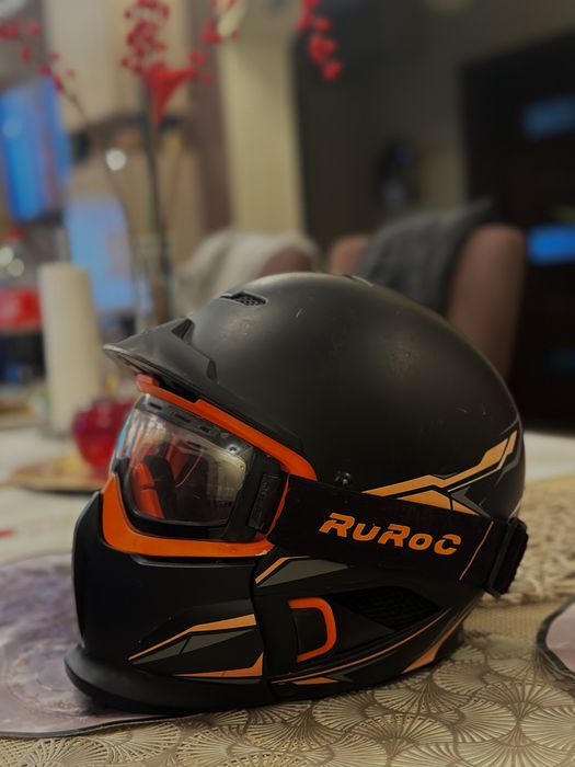 Casca Ruroc, model RG1-DX Chaos Nova, culoare negru portocaliu, S