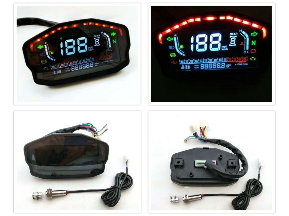 Bord moto motocicleta ceas vitezometru kilometraj scuter ATV  semnal