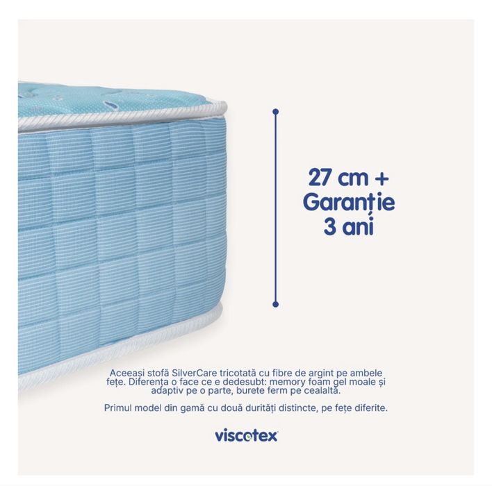 Pat dublu tapițat Negru + Saltea Visco Gel