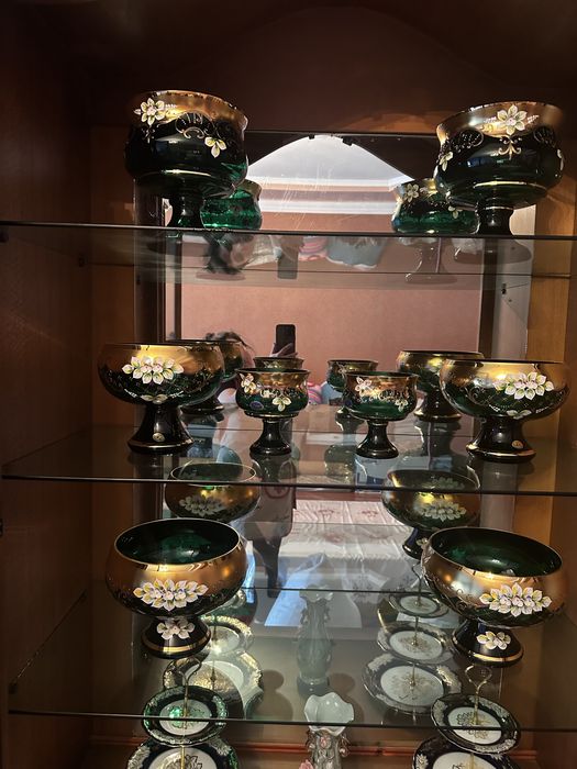 Графины со стаканами, богемское стекло Чехия, оригинал