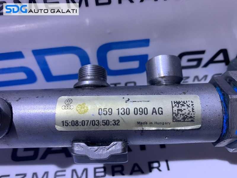 Rampa Presiune Injectoare cu Senzor Regulator Audi A6 C6 3.0 TDI V6 BNG BMK ASB 2005 - 2008 Cod 059130090AG 057130764F 0281002854 [M9817]