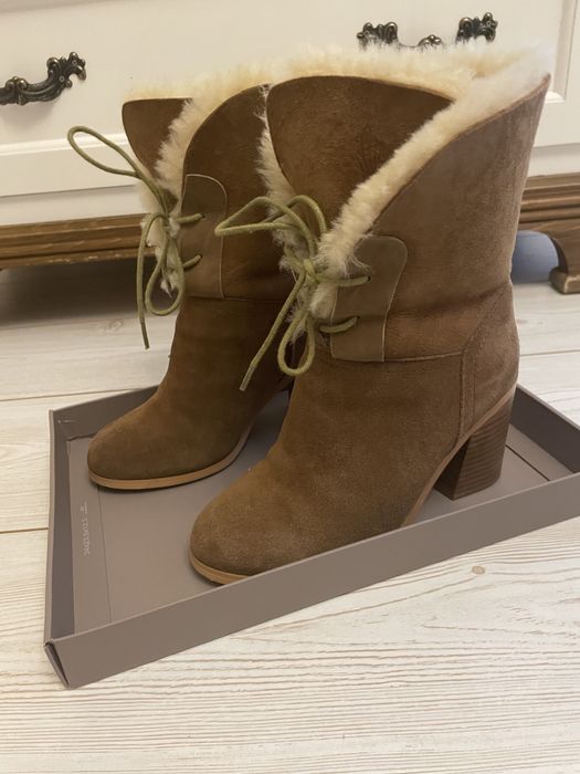 Vand botine/ ghete de piele, masura 36, imblanite