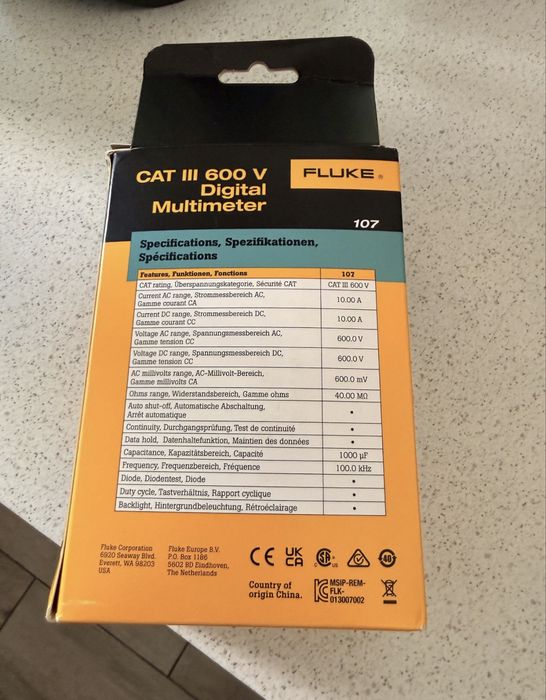 Fluke 107 nou, Garantie 3 ani