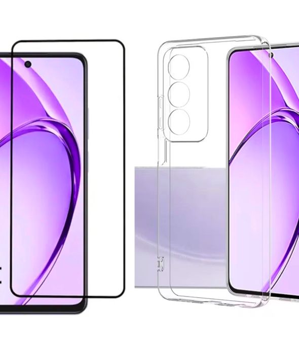 OPPO A40/A60/A80 - Husa Silicon Clar Shoc Protect + Folie Sticla