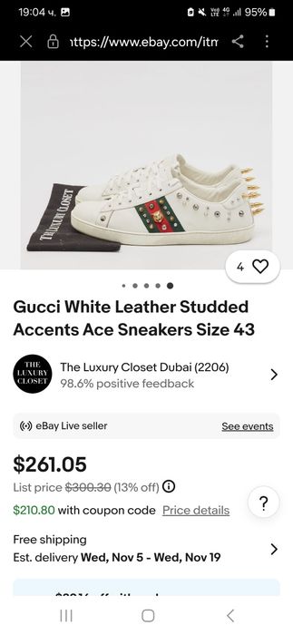 Gucci 100 процента оригинал 43 номер