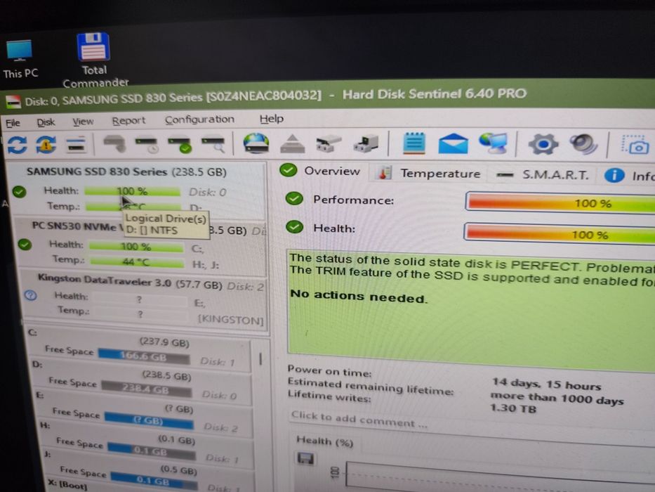 Ssd Samsung 830 Series 256 gb 100%