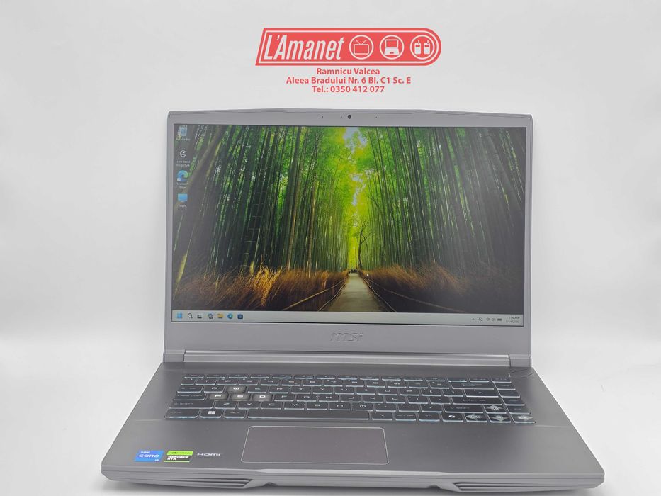 Laptop Gaming MSI Thin 15 B12UC i5-12450H 16GB DDR4 512GB SSD M2 RTX 3050 FullBox Stare Impecabila