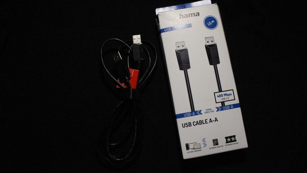 Cablu USB Hama A-A, USB 2.0, 480 Mbit/s, 1.5 m
