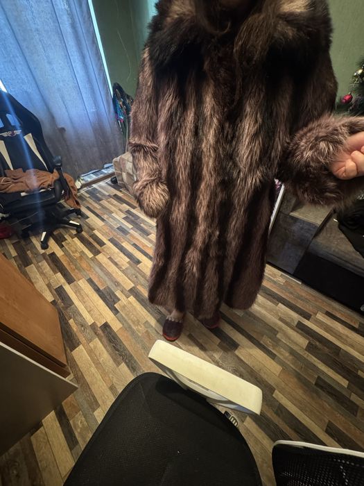 Шуба чернобурка