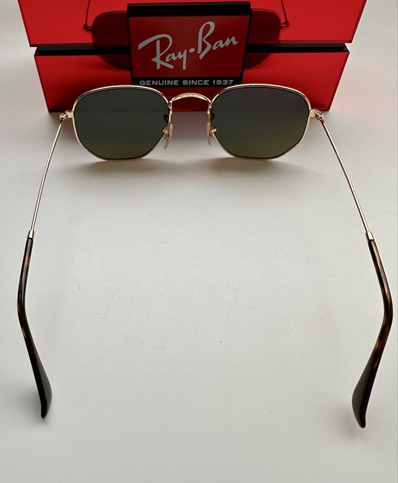 Ray-Ban RB3548-N Hexagonal, огледални, златна рамка