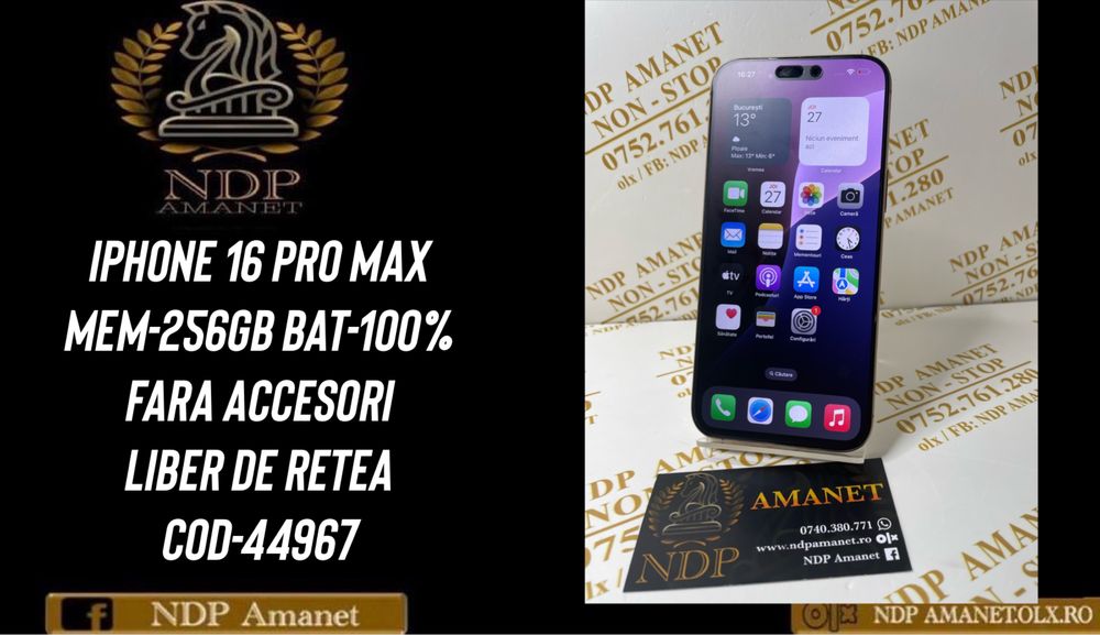 NDP Amanet Braila Iphone 16 Pro Max 256gb (44967)
