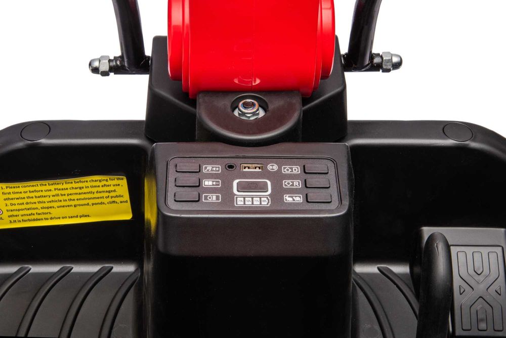 Excavator electric Kinderauto X7 2x 55W 12V-12Ah, scaun tapitat, RED