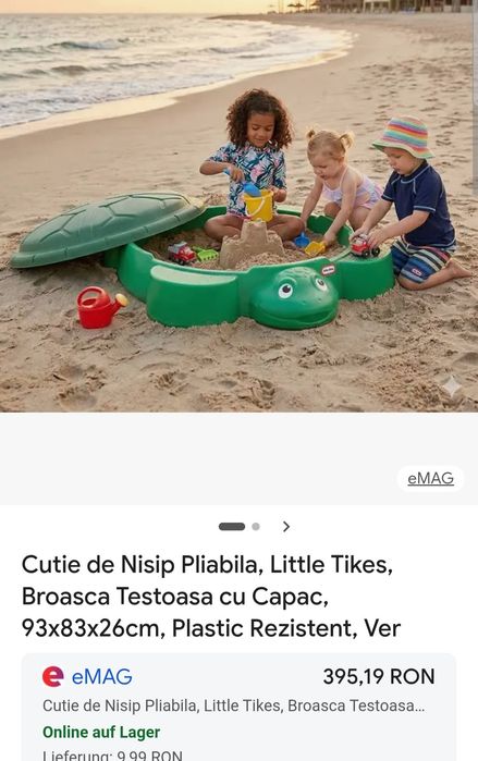 Topogan Cutie de nisip cu capac 150 lei ambele