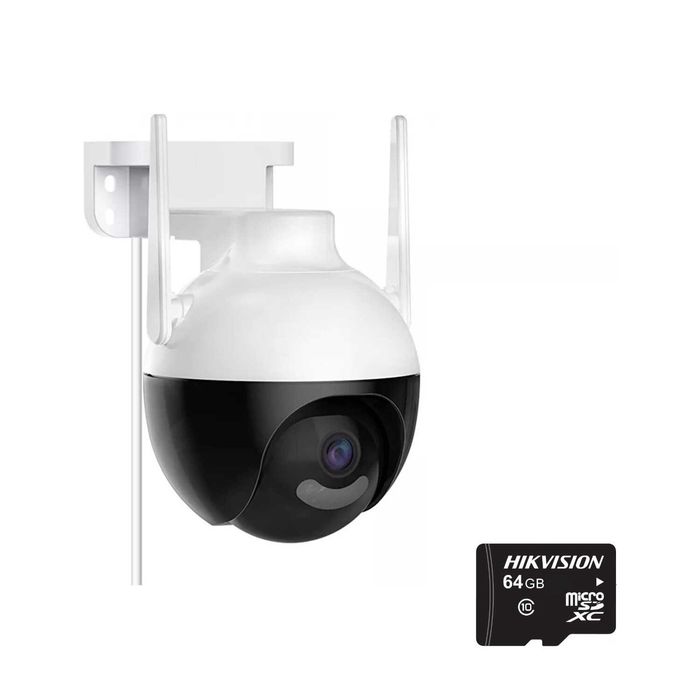 + карта 64GB 6MP - ICSEE SMART SPHERE 4LED WI-FI охранителна камера