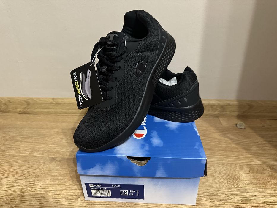 Adidași bărbați Champion PORT Black mărimea 42 (UK 8) noi în cutie