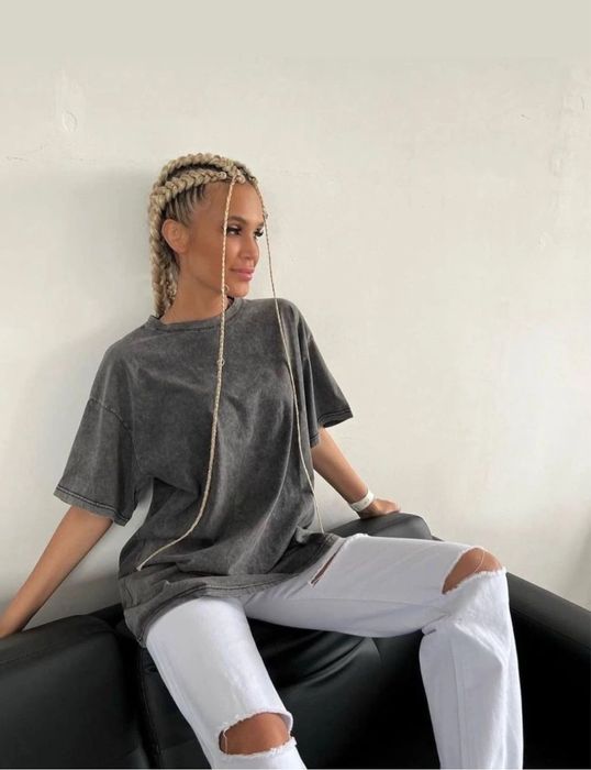 Футболка Варка оверсайз  - серый графит