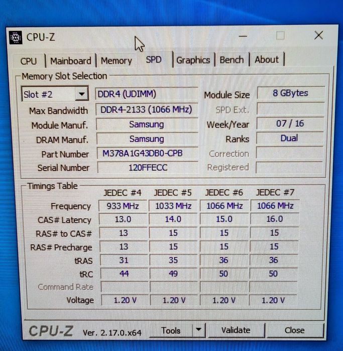 Memorie RAM PC DDR4 16GB 2 x 8GB 2133MHz Samsung