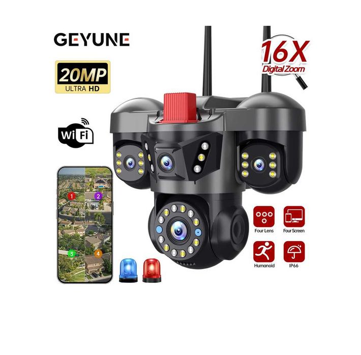 Camera Supraveghere Smart cu 4 camere active WiFi 20MP / ZOOM 16X