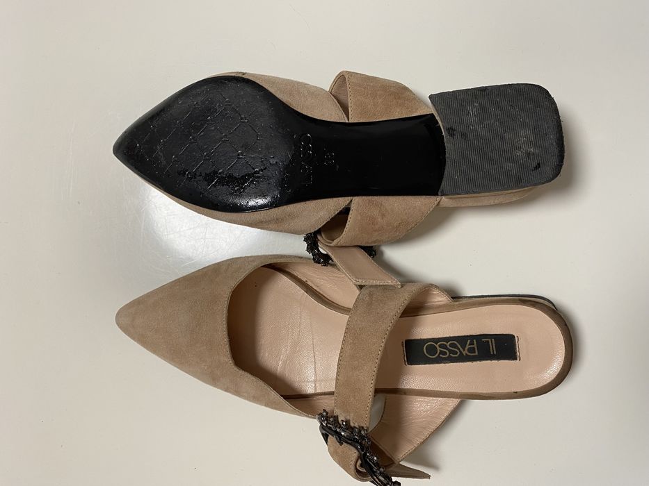 Il Passo - balerini gri din piele intoarsa