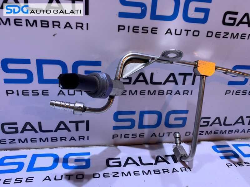 Teava Conducta Alimentare cu Senzor Presiune Combustibil Benzina Audi A3 8P 2.0 FSI AXW BLX BLY BLR BVY BVZ BMB 2004 - 2008 Cod 06F127505N 06F127509N 06E906051E 06F127509N