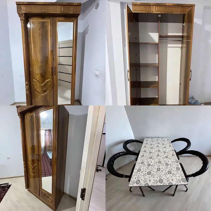 Гилом, ковер, занавески, парда, шкаф, стол и стол