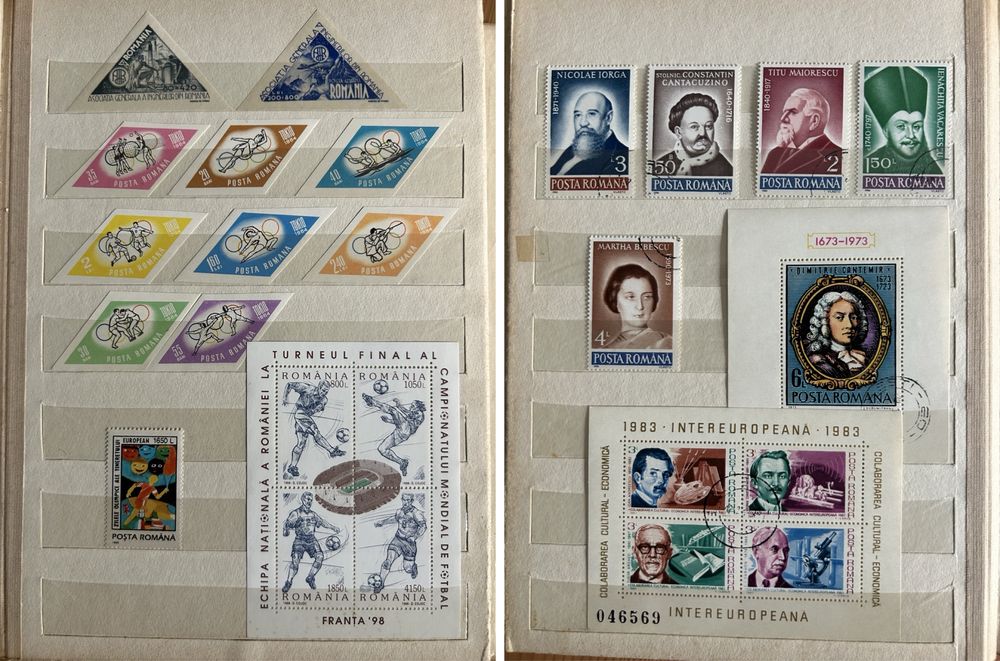 Colecție timbre România – serii complete, colițe (include Carol I 1939)