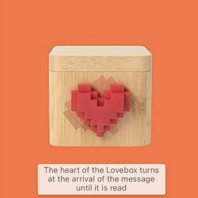 Cutie pentru mesaje de dragoste LoveBox, alb-negru, 3.5 inch