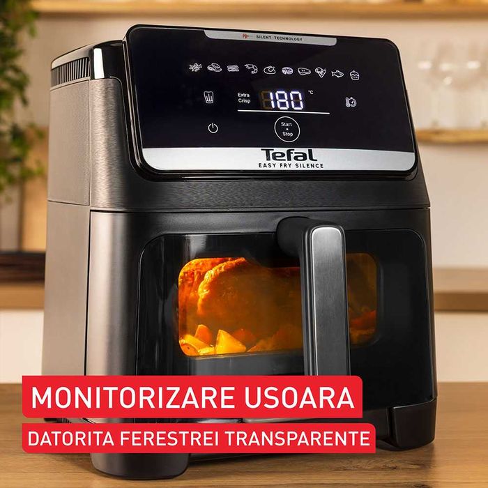 Friteuza cu aer cald TEFAL Easy Fry Silence EY8468E0,2kg,7l, air fryer