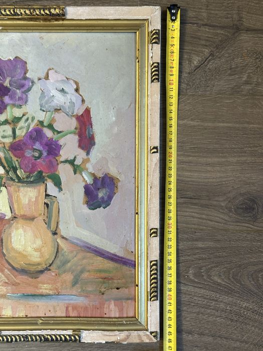 Tablou Rodica Leontescu 1912 ulei pe carton cu dedicatie de la prima expozitie