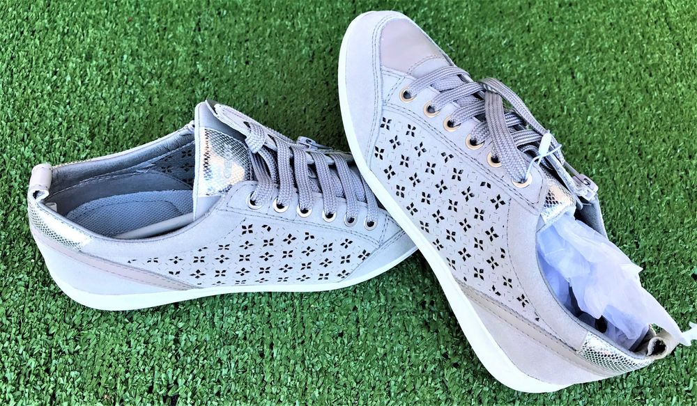 Sneakers Geox Myria, piele intoarsa, marimea 36, gri