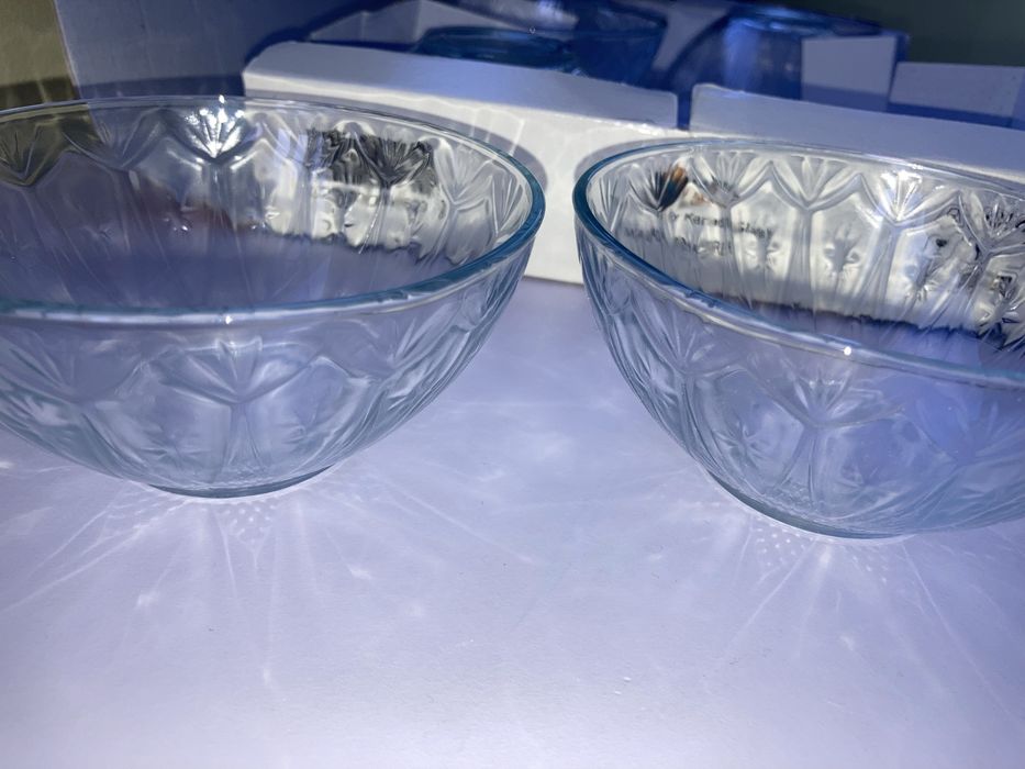 Set 6 boluri / vase de sticla transparente