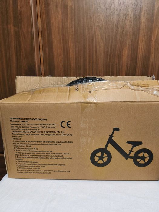 Bicicleta de echilibru fara pedale albastra Noua