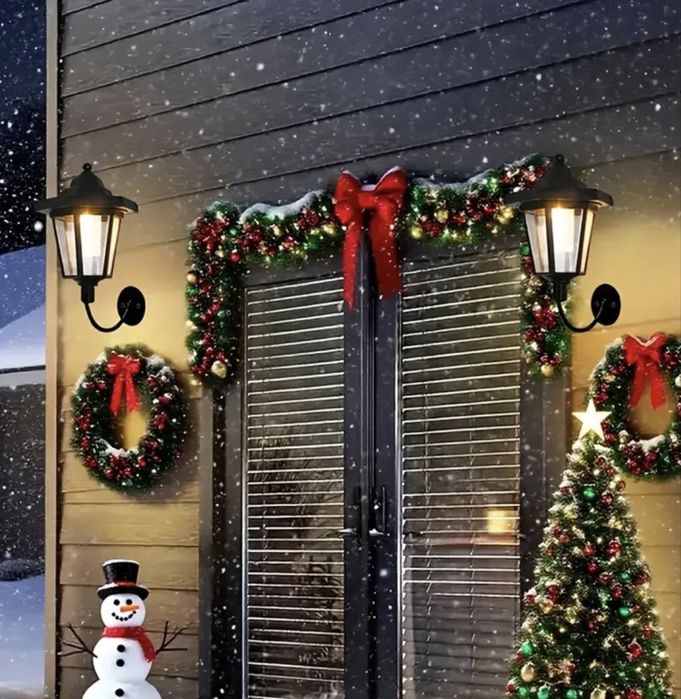 Set de 4 lampi solare de perete, tip lumina de veghe