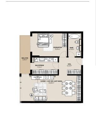 Apartamente cu 2 camere in ansamblu rezidential nou 50.85-62.2mp utili — fotografia 3