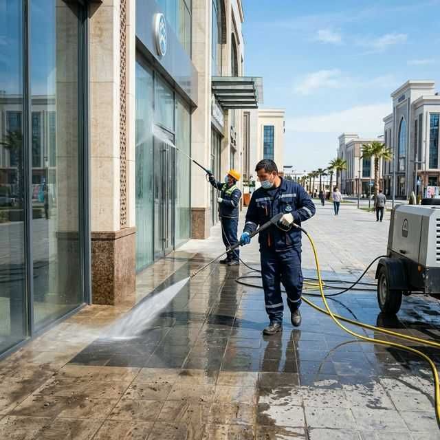 Мойка фасадов и тротуарной плитки