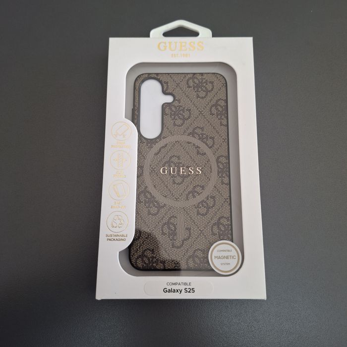 Силикон Guess за Samsung Galaxy S25 гръб с кожен дизайн