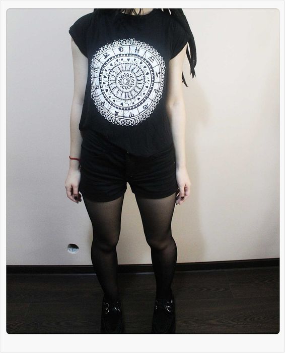 Tricou negru Zodiac Rock Punk Goth