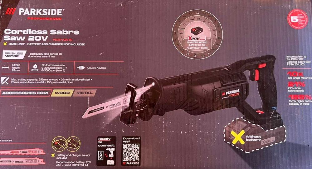Fierastrau sabie Parkside Perform pe acumulator 20V nou garantie 5 ani