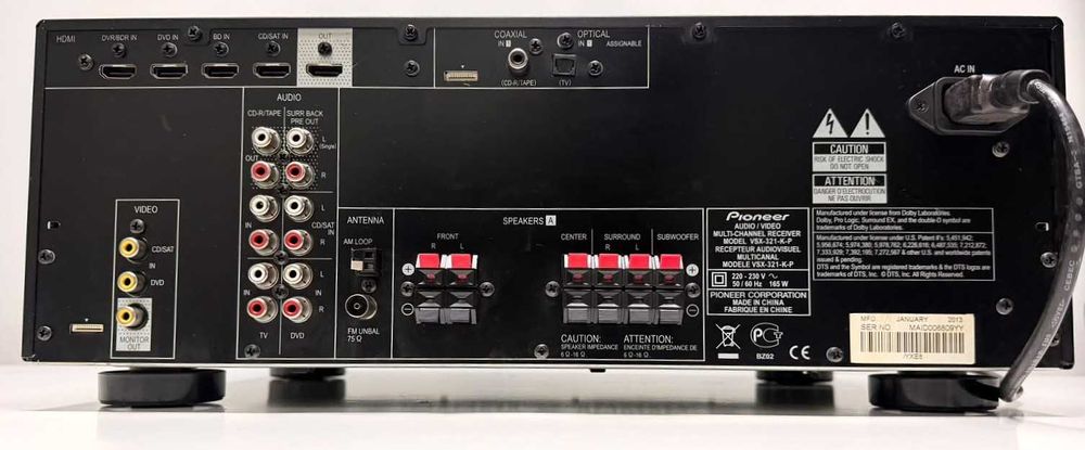 Pioneer VSX-321 Amplificator 5.1 HDMI 3D ARC Dolby TrueHD DTS-HD iesire SUB pasiv