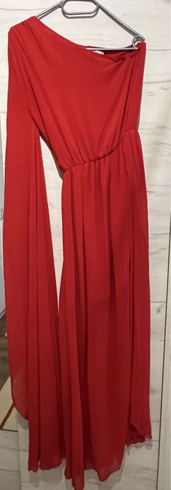 Rochie rosie lunga de ocazie marimea S 36