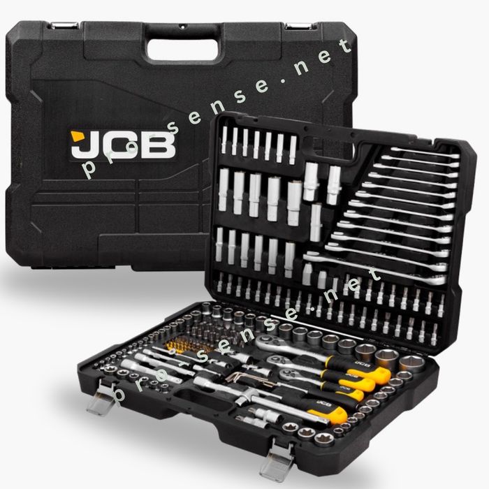 Комплект Гедоре 1/4” 3/8” 1/2” със звездогаечни ключове 216 части JCB