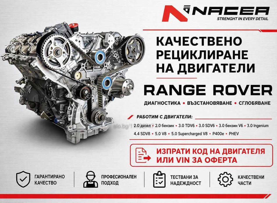 Качествено рециклиране на двигатели за Range Rover от NACEA