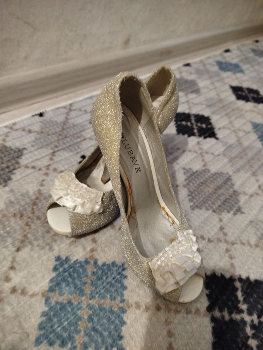 Свадебные туфли с открытым носом, р. 37 бренд LUBAVA