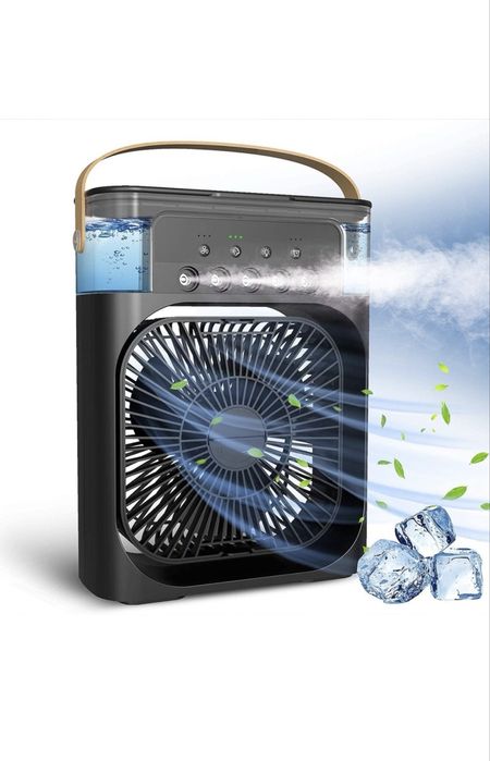 Ventilator cu pulverizare apa, aromatherapy, lumina LED