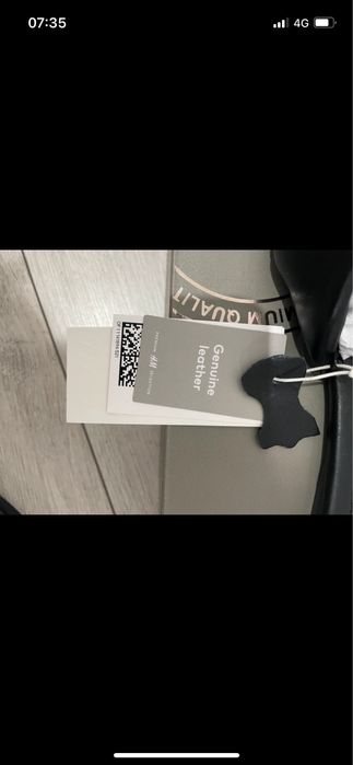 NOU H&M PREMIUM Papuci din piele naturala masura 40, noi cu eticheta